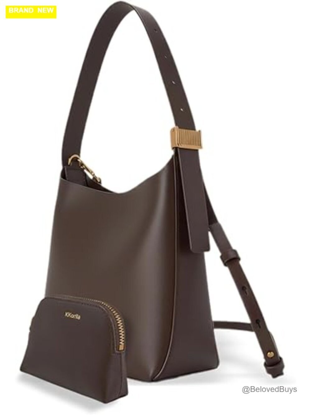 Vegan Leather Hobo Tote Bag with Magnetic Snap Closure